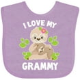 thumbnail image 3 of Inktastic Cute Sloth I Love My Grammy with Green Leaves Boys or Girls Baby Bib, 3 of 4
