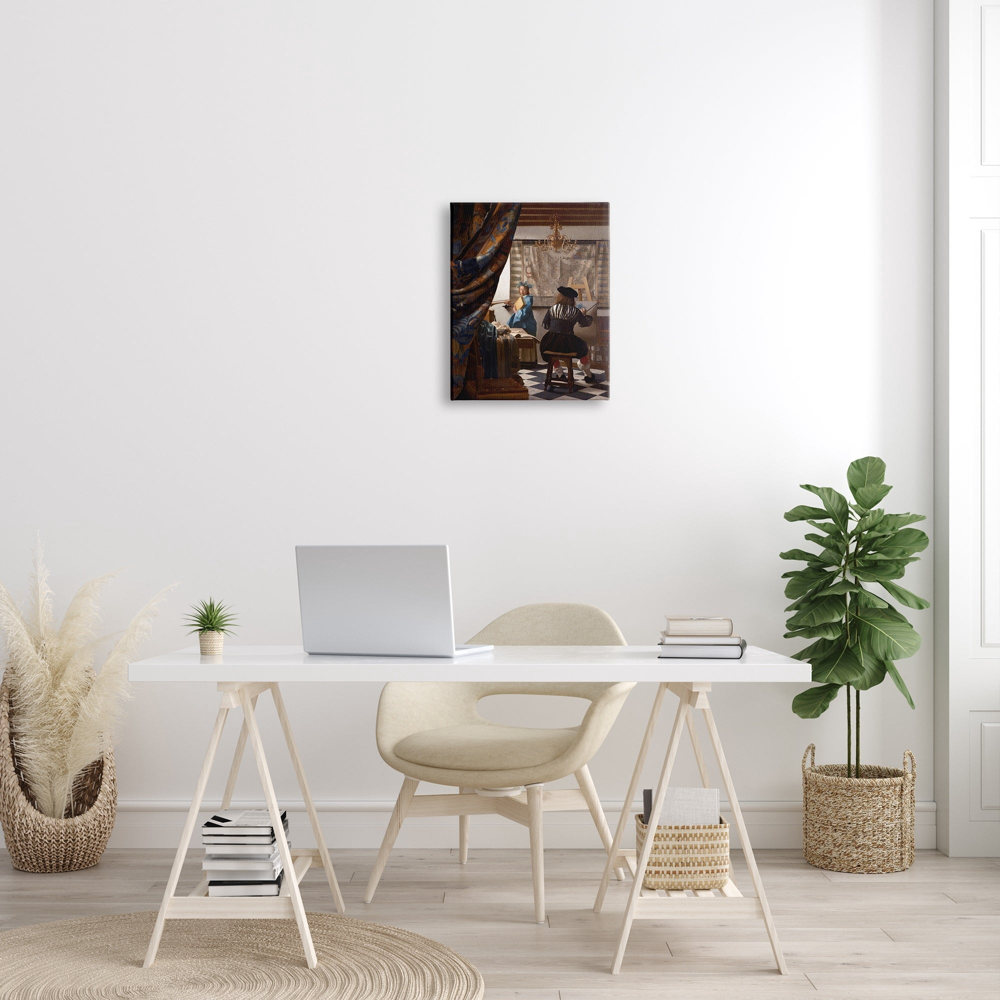 Stupell Industries Allegory of Painting Johannes Vermeer Classical Portrait Painting Gallery Wrapped Canvas Print Wall Art, Design by one1000paintings