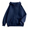 thumbnail image 5 of POROPL Sweatshirts for Women,Zip Up Hoodie Oversized Casual Long Sleeve Fleece Jacket with Pockets, 5 of 7