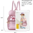 thumbnail image 2 of KL928 Girls Bow Knot Polka Dot Cute Mini Backpack Purse Women's Quilted Zipped Backpack （Fluorescent Pink）, 2 of 7