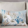 thumbnail image 3 of Blue Coastal Fall Throw Pillow Covers, Thanksgiving Pumpkins Starfish Coral Soft Breathable Pillow Cases with Invisible Zipper for Sleeping, Toddler Pillowcases for Couch Bed Sofa Chair 12x20 Inches, 3 of 6