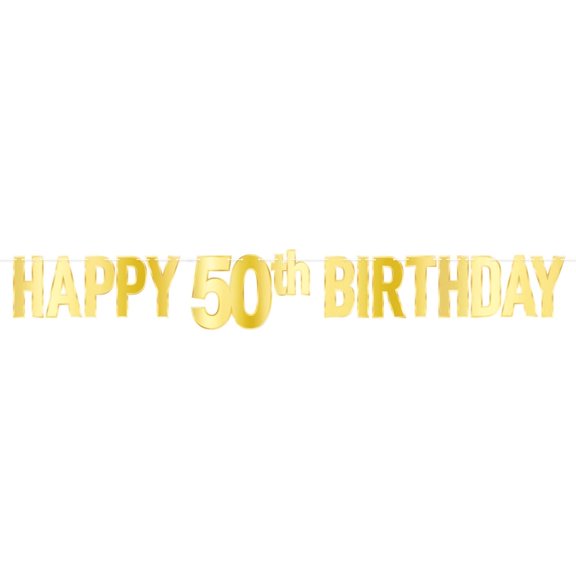 Foil Happy "50th" Birthday Streamer