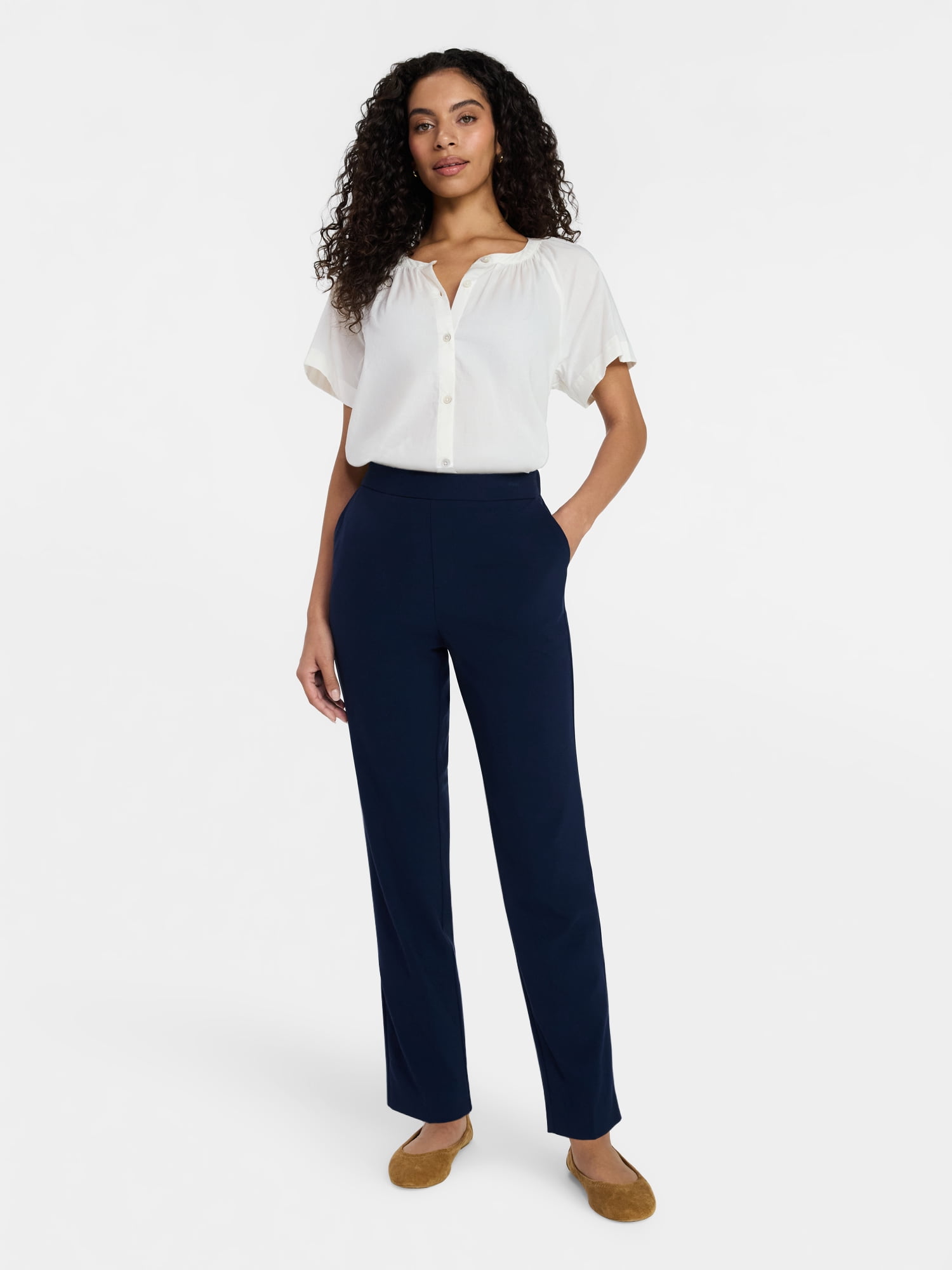 Time and Tru Women's Ponte Knit Skinny Pants, Sizes S-XXXL