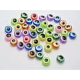 thumbnail image 2 of U8MO 200 Mixed Colour Acrylic Kabbalah Evil Eye Coin Beads 8X5mm, 2 of 4