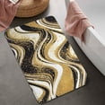 thumbnail image 2 of Black Marble Gold Wave Pattern Bathroom Rugs Mat,Non Slip Microfiber Bathroom Rug,Rubber Backing,Soft Bathroom Mats for Bathroom Floor,Tub and Shower,20x32in(50x80cm), 2 of 4
