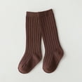 thumbnail image 2 of Pimfylm Girls Ruffle Socks Girls Anti Slip Grips Socks Children Socks Comfortable Soft Mid Length Socks Stylish Warm Mid Length Athletic Socks Size for 3-5 Years,Brown, 2 of 3