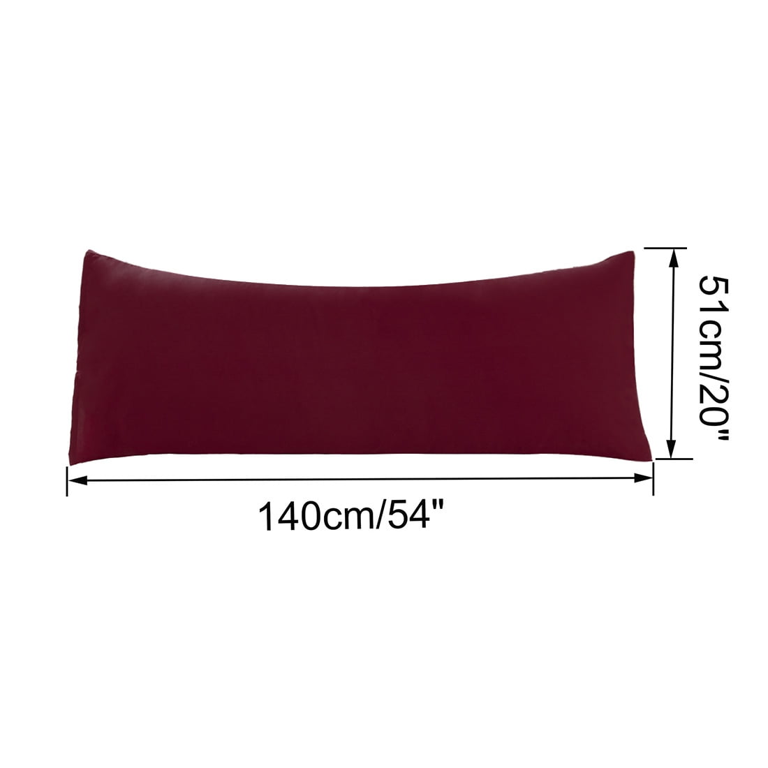 Unique Bargains Microfiber Solid Long Body Pillowcases, 2-Pack Wine 20" x 54"