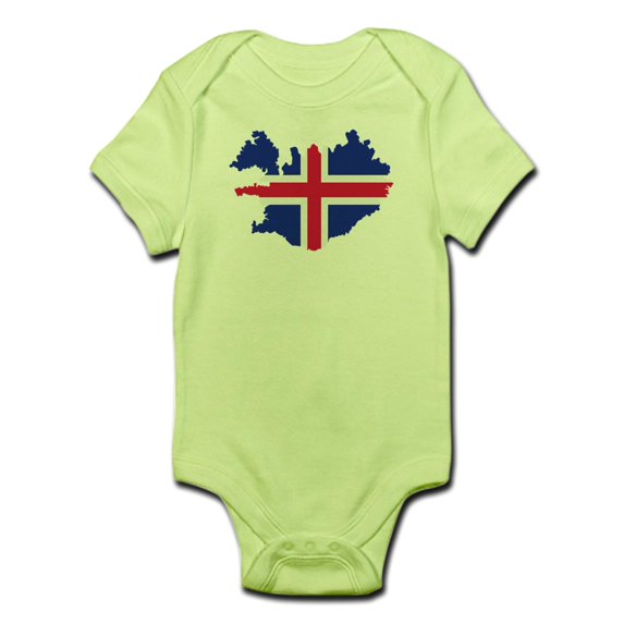CafePress - Iceland Map Flag Infant Bodysuit - Baby Light Bodysuit