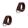 thumbnail image 4 of QualitChoice Canvas Metal Waist Belt Unisex Replacement Easy Matching Trimmable Adjustable Breathable Jeans Belts Waistband Coffee 2PCS, 4 of 6