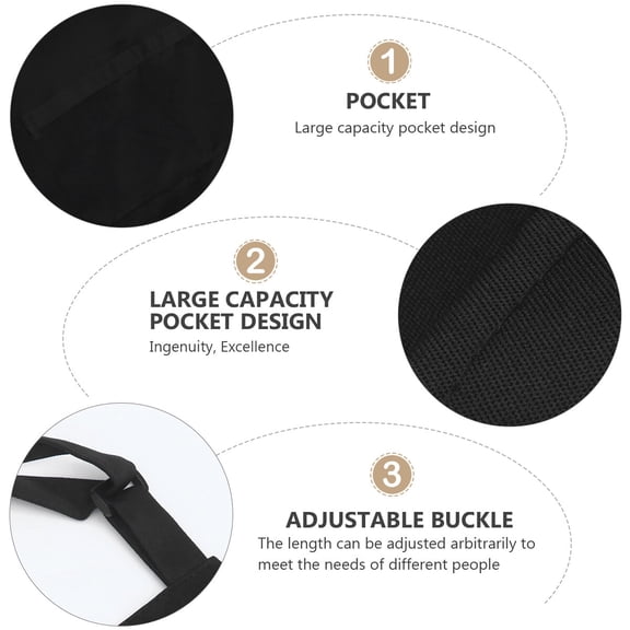 Homoyoyo Sleeveless Black Apron for Kitchen and Barber Shop Use with Pockets 3Pcs
