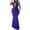 Blue, variant on LYEAA Long Maxi Dresses for Women Sleeveless One Neck Glitter Sequin Dress Off Shoulder Elegant Dress Solid Color Cutout Evening Gown Cocktail Dress Fashion Dress Dress Black S
