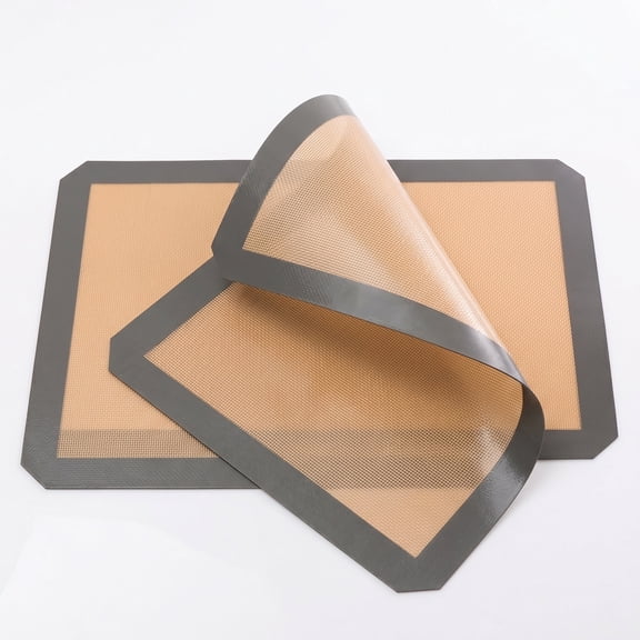 Professional Grade Silicone Baking Mats (Set of 2) - Non-Stick Half Sheet Baking Pan Mats, 16.5“ x 11.6”, Food Safe, High Temperature Resistant, For Oven and Cookie Baking Sheets.