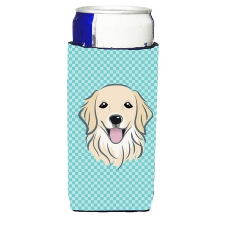 

Caroline s Treasures BB1143MUK Checkerboard Blue Golden Retriever Ultra Beverage Insulators for slim cans Slim Can multicolor