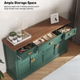 thumbnail image 4 of HLR 59"W Modern Large Sideboard Buffet Cabinet with Storage, 3 Drawers and 4 Doors for Kitchen, Green, 4 of 11