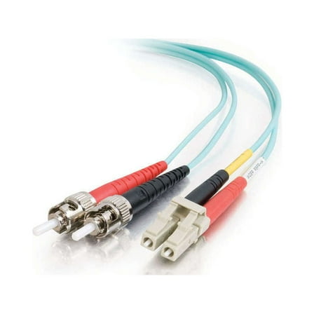 C2G 1m LC-ST 10Gb 50/125 OM3 Duplex Multimode PVC Fiber Optic Cable - Aqua
