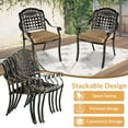 thumbnail image 7 of W WARMHOL 9 Piece Outdoor Patio Dining Set for 8, Cast Aluminum Large Square Dining Table & 2 Swivel Rocker Chairs, 6 Stationary, 8 Cushions, Umbrella Hole, Patio Furniture Set for Garden, Khaki, 7 of 7