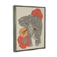 thumbnail image 3 of Stupell Industries Standing Elephant Bright Poppies Floral Paisley Fractals Graphic Art Luster Gray Floating Framed Canvas Print Wall Art, Design by Valentina Harper, 3 of 5