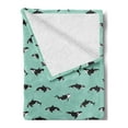 thumbnail image 2 of Killer Whale Soft Flannel Fleece Throw Blanket, Swimming Fish Marine Ocean Wildlife Tropic Sea Illustration, Cozy Plush for Indoor and Outdoor Use, 50" x 60", Turquoise Charcoal Grey, by Ambesonne, 2 of 5