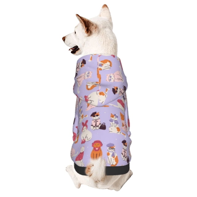 Balery Fashionable Cats Sudadera con Capucha para Perros Pequeños – Ropa para Mascotas, Disfraz para Perros y Gatos, Ideal para Fiestas y Cosplay-Medium