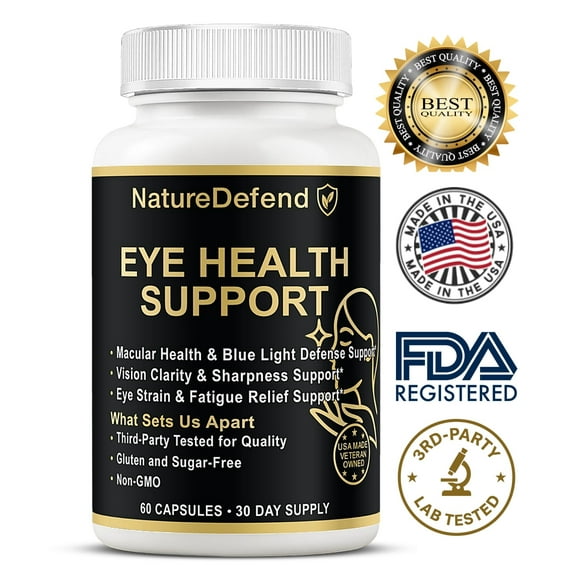 NatureDefend Eye Health Support, Lutein & Zeaxanthin, 60 Capsules, USA Made
