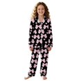 thumbnail image 2 of WOYY Pajamas for Girls Cute Bow Print Long Sleeve Button Front Top Pants PJs, Sizes 3-14, 2 of 4