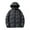 Black, variant on Men's Casual Camouflage Maple Leaf Print Hooded Cotton-padded Jacket with Detachable Hood, Black, Size L