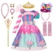 thumbnail image 3 of Disfraz de arcoíris con estampado de piruleta para niños, vestidos de princesa con diadema, ropa de fiesta de cumpleaños y Navidad, 2-10 años, 3 of 5