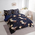 thumbnail image 2 of jejeloiu Night Sky Puffin Design 7-Piece Twin Bedding,Navy Starry Accent Bedding Comforter Set For Boys,Dark Blue,Navy Blue Reversible, 2 of 7