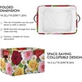 thumbnail image 3 of FREEAMG Rose Daisy Storage Basket with Handles Collapsible Storage Bins Canvas Fabric Storage Organizer for Shelves Closet Bedroom Living Room 2Pack, 3 of 7