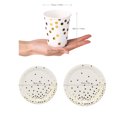 thumbnail image 3 of Juego de 180 piezas de vajilla desechable con diseño elegante: 60 vasos de 9oz, 60 platos de postre de 7" y 60 platos de 9" para fiestas - Puntos dorados sobre fondo blanco - Ideal para eventos, 3 of 6