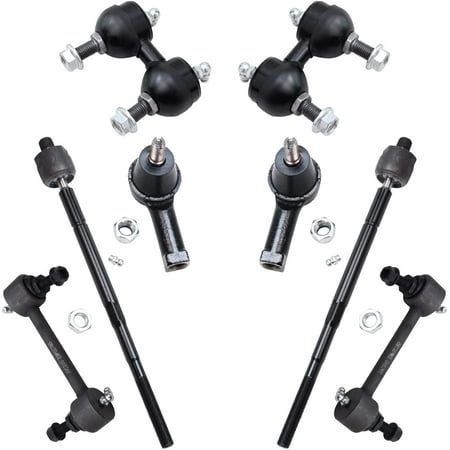 Detroit Axle - Front Rear Sway Bar End Links + Inner & Outer Tie Rods Replacement for 2001-2006 Hyundai Elantra - 8pc Set