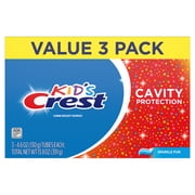 Crest Toothpaste, Kids Cavity Protection Toothpaste, Sparkle Fun Flavor, 4.6 oz, Triple Pack for Ages 3+
