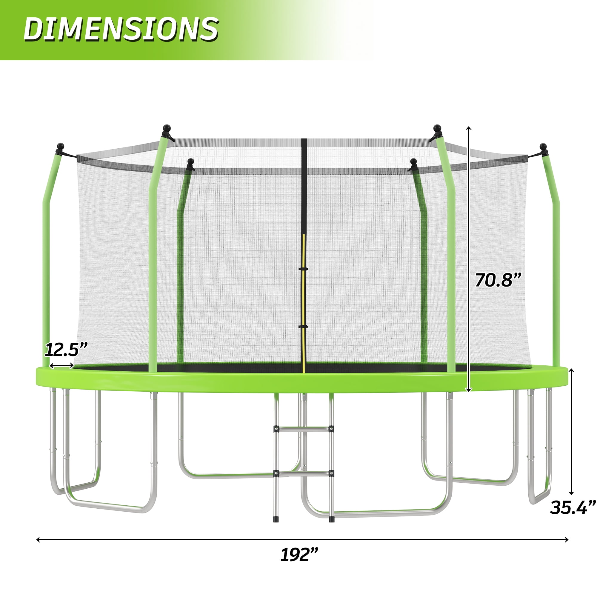 EUROCO 16FT Trampoline for Kids and Adults, Outdoor Large Trampoline with Enclosure Net, 1500LBS Heavy-Duty Round Tranpoline