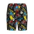 thumbnail image 2 of Lsque Monster Car Mens Sleep Pajama Shorts,Short Pajama Pants, Cotton Ultra-Soft Knit-Large, 2 of 9