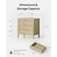 thumbnail image 6 of EYYTHUNG 3 Drawer Nightstand Set of 2, Farmhouse Large Bedside End Table with Charging Station, Mid Century Wood Night Stand, Light Oak, 6 of 7