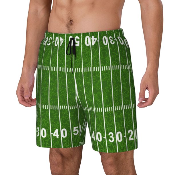 Balery American Football Field2 Bañador para hombre, shorts de playa de secado rápido con entrepierna y forro de compresión-X-Large