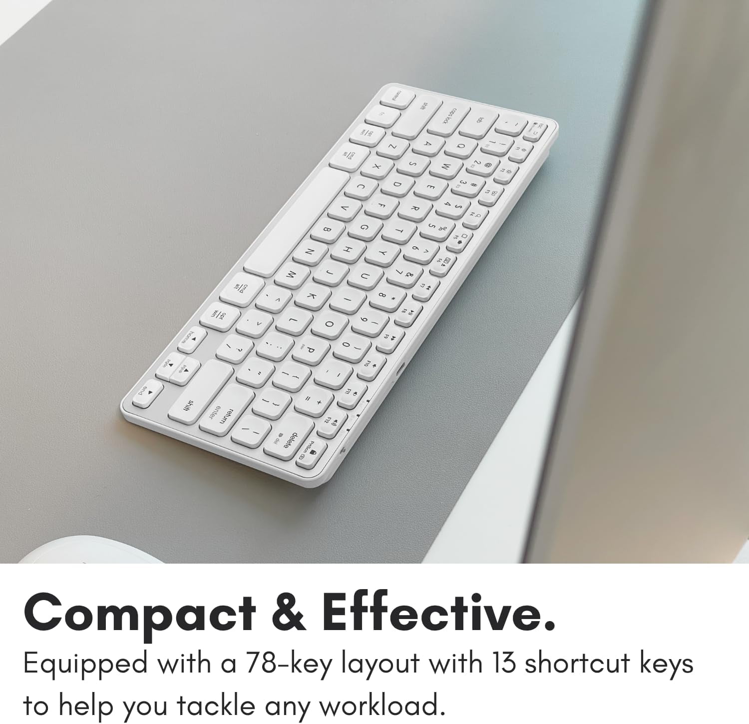 Macally Wireless Bluetooth Keyboard for Mac - Premium Multi Device Connectivity - Compatible Apple Keyboard for MacBook Pro/Air, iMac, Mac mini, iPad, Laptop, and PC