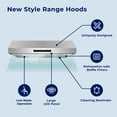 thumbnail image 3 of Hauslane | 30" UC-PS60 Under Cabinet Range Hood | Stainless Steel | Delay Auto-Shut Off | Bright LED | 3 Speed Settings | Professional Suction, 3 of 14