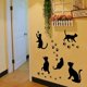 thumbnail image 4 of Silueta de Animal 5 Gatitos Negros YONGSHENG Tatuajes de pared vinilo Mariposa Huellas de pata de gato, 4 of 5