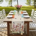thumbnail image 4 of Table Runners 72 Inches Long Dress Scarves, Spring Floral Farmhouse Kitchen Table Runner, Coffee Tablerunners, Watercolor Lavender Daisy Butterflies Beige 14x72 Inch, 4 of 9