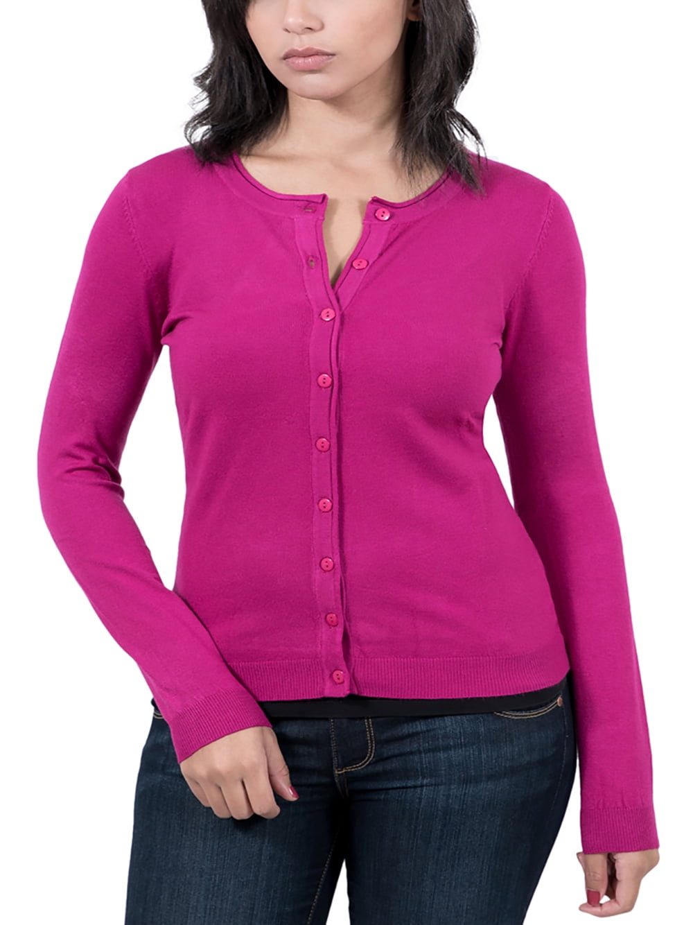 fuschia sweater cardigan
