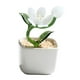 thumbnail image 4 of Flores artificiales en maceta, planta en maceta, decoración del hogar, figura decorativa de vidrio, flores artificiales para escritorio, estantería, baño, 4 of 8