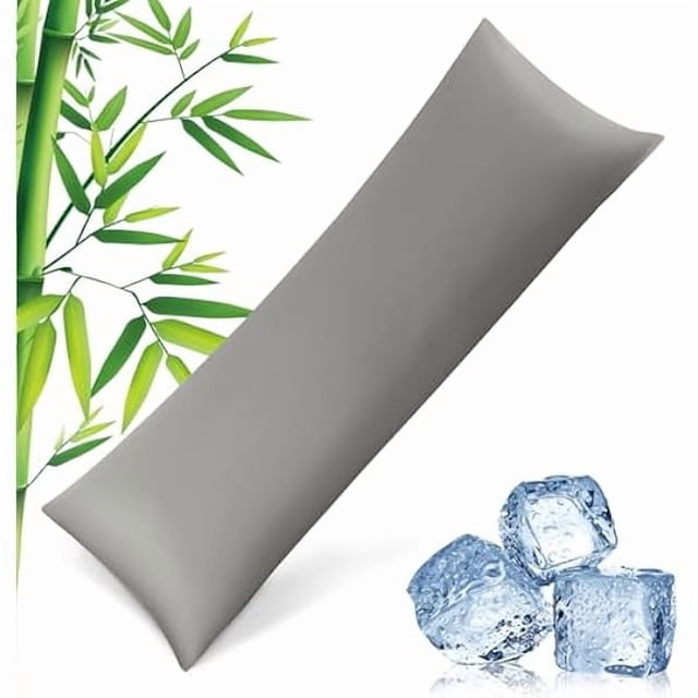 ccwmincc Body Pillowcase with Zipper Cooling Viscose from Bamboo Zippered Pillowcases, Cool & Breathable Body Pillow Cover for Hot Sleepers and Night Sweats, 20" x 54"