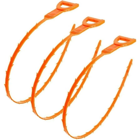 Drain 3pcs Hair Drain Clog Remover Drain Hair Remover Small Tools Unclog Clean Orange Drain