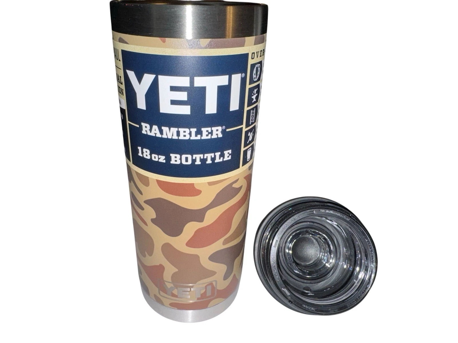 ⭐️YETI⭐️RAMBLER 18oz WetlandsCamo 限定カラー 廃盤 YETI Rambler Wetlands Camo 18 oz Bottle w/ Chug Cap New - Walmart.com