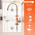 thumbnail image 4 of Modern Water Filter Faucet - Brushed Copper Faucet - 100% Lead-Free Drinking Water Faucet - Compatible with Reverse Osmosis Water Filtration Systems, 4 of 7