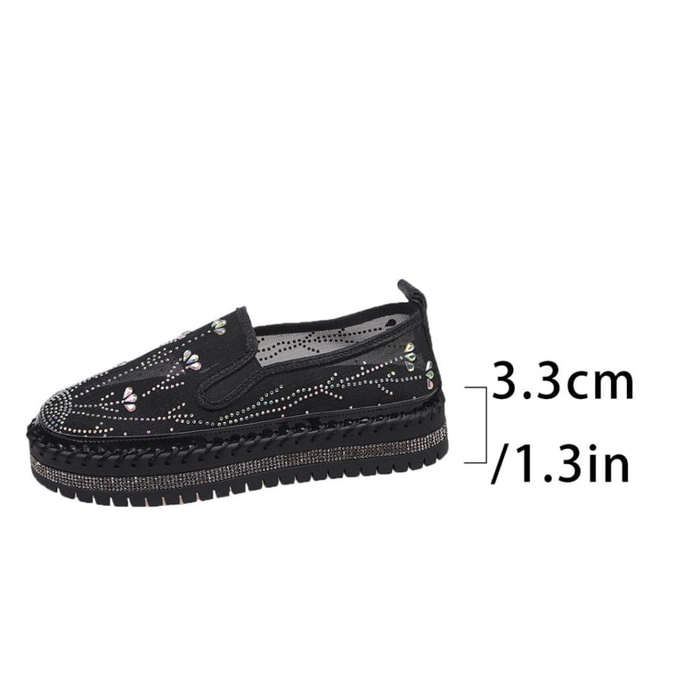 Womens Sandals Comfy Slip On Platform Glitter Sneakers Mesh  display picture 3