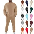 thumbnail image 7 of Chiccall Men's Fleece Tracksuits Solid 2 Piece Set Crewneck Sweatshirts & Jogger Sweatpants with Pockets, 7 of 7