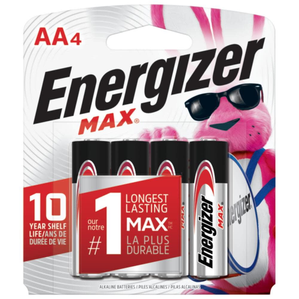 Energizer MAX AA Batteries (4 Pack), Double A Alkaline Batteries