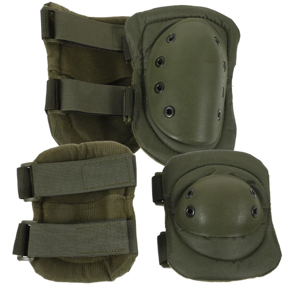 WRITWAA 1Set Green Camouflage Knee Pad Thick Sponge Cushioning Outdoor Sports Brace